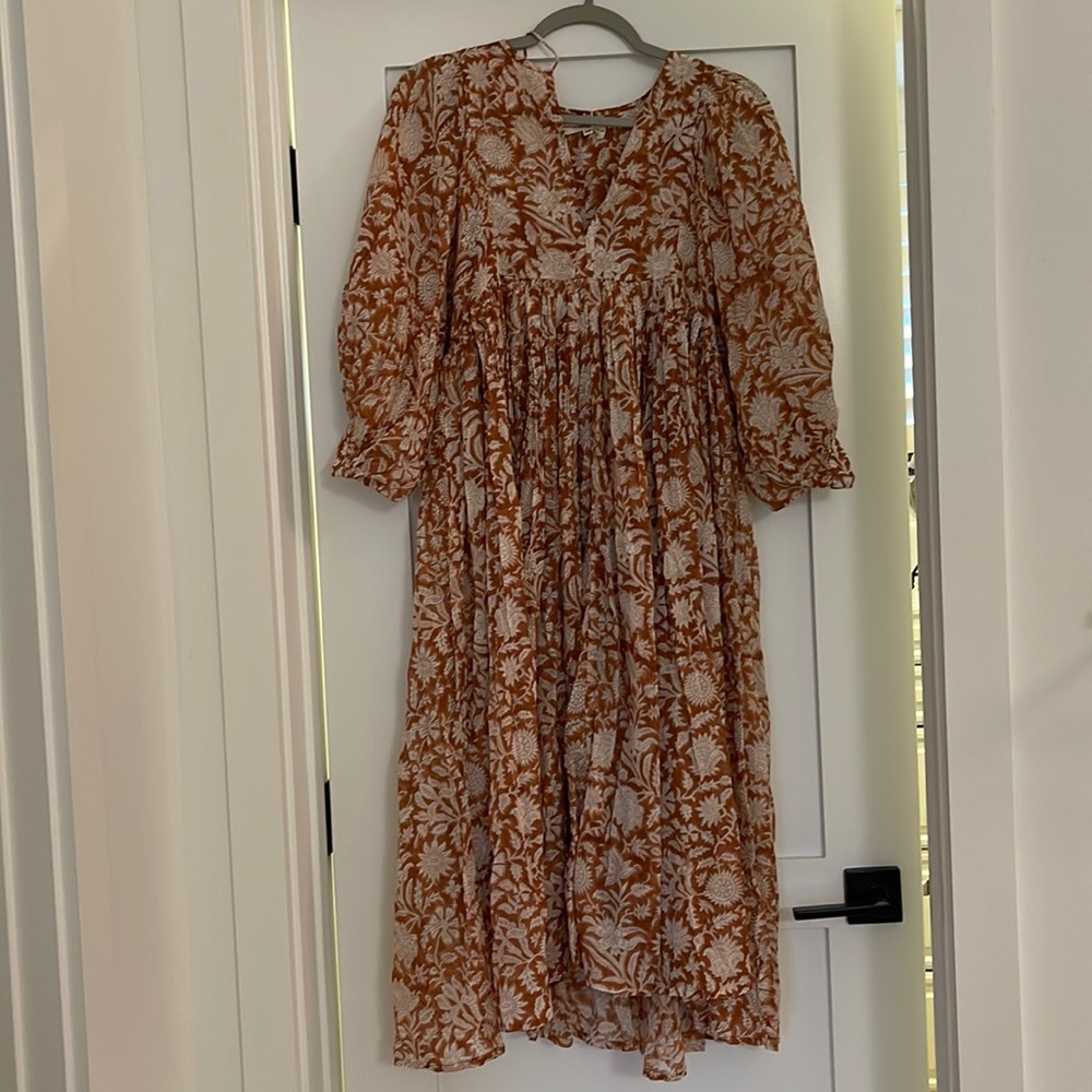 Daughters of India Kyra Midi Dress Caramel XS